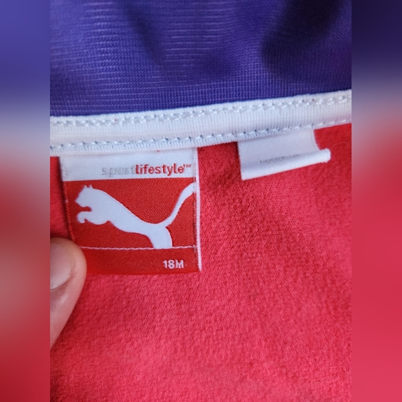 Puma track jacket with matching pants. Coral and purple. Sz 18 months - Picture 3 of 5